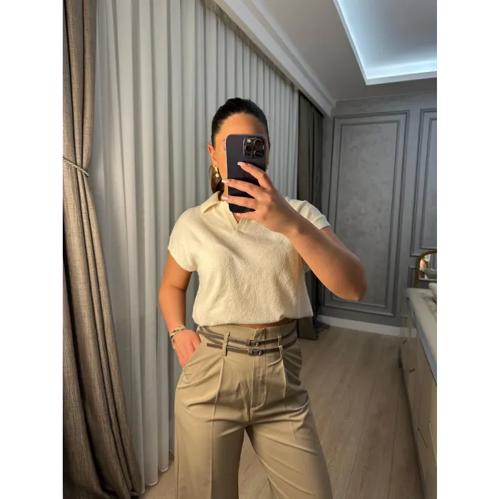 Polo Yaka Triko Bluz