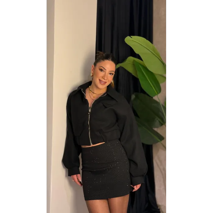 Siyah Dilli Kaşe Ceket