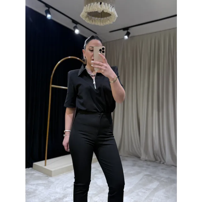 Siyah Kumaş Pantolon