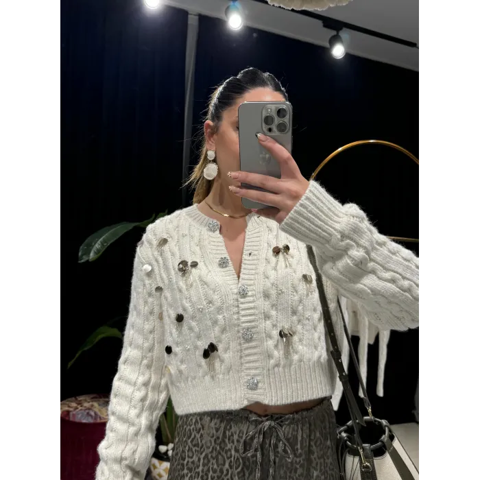 Triko Saç Örme Hırka