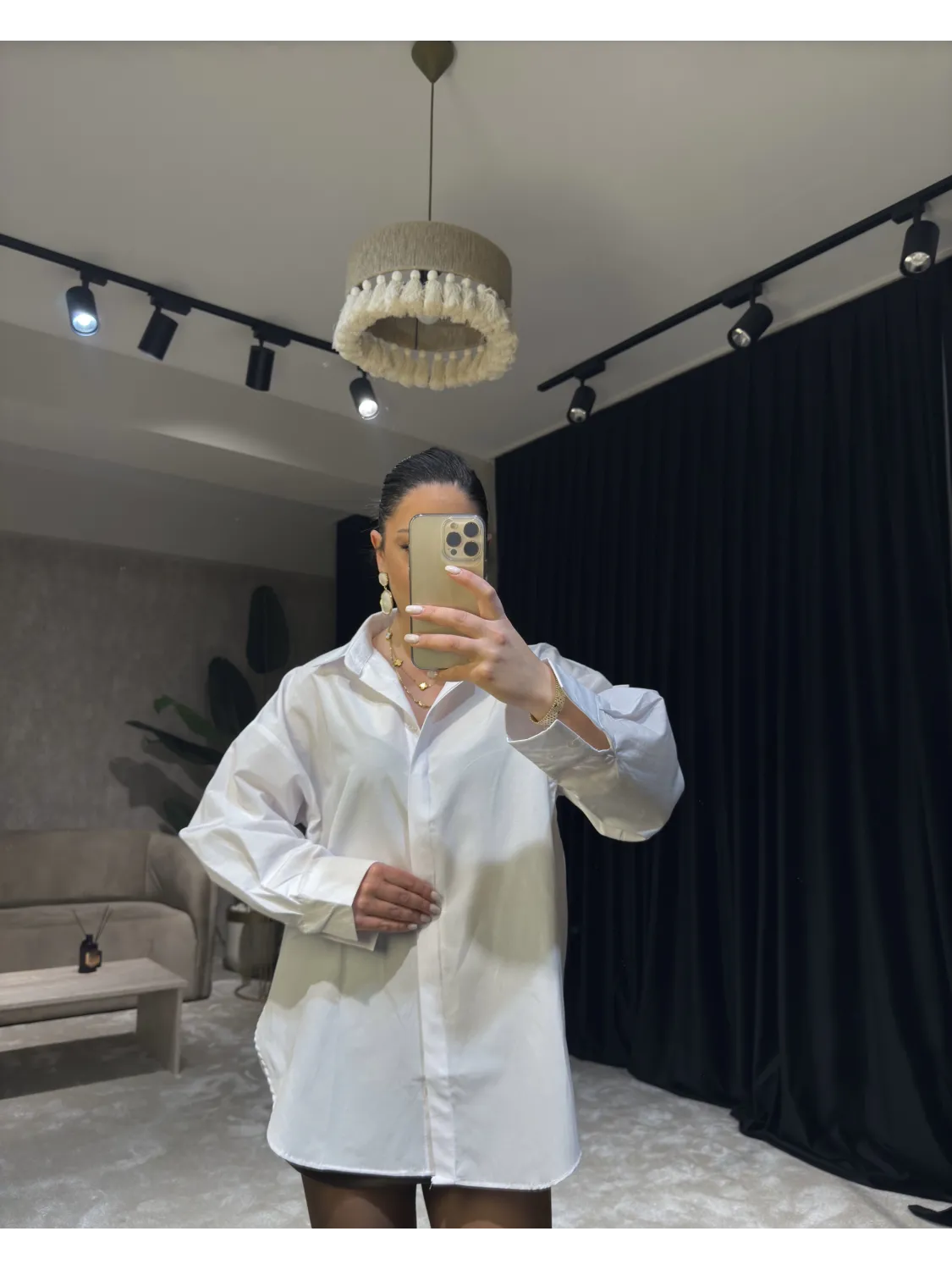 Beyaz Oversize Gömlek