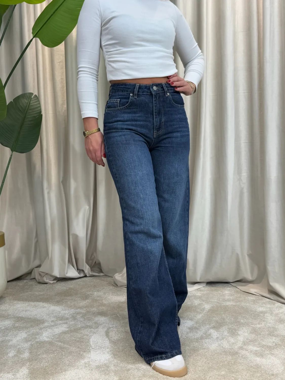 Dökümlü Jean Pantolon