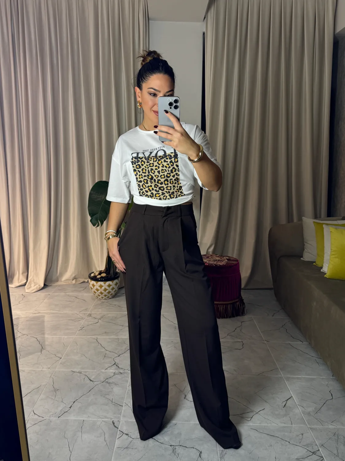 Kahverengi Palazzo Pantolon