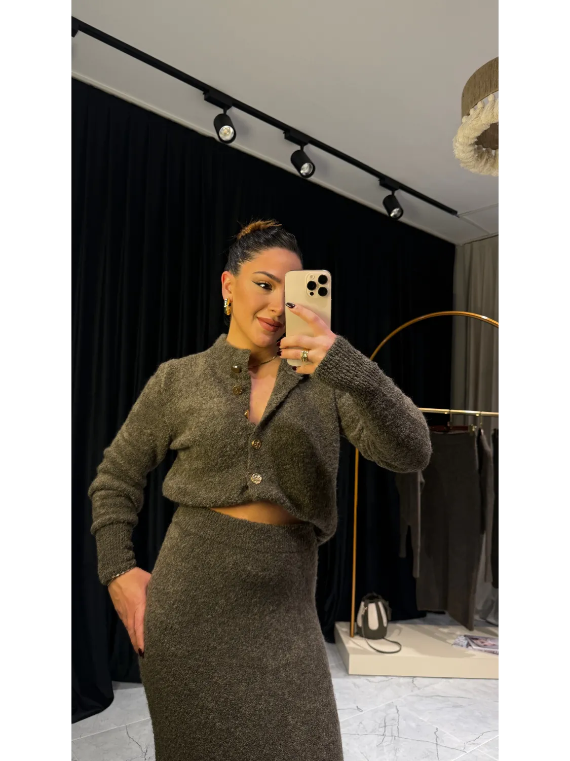 Kahverengi Triko Takım