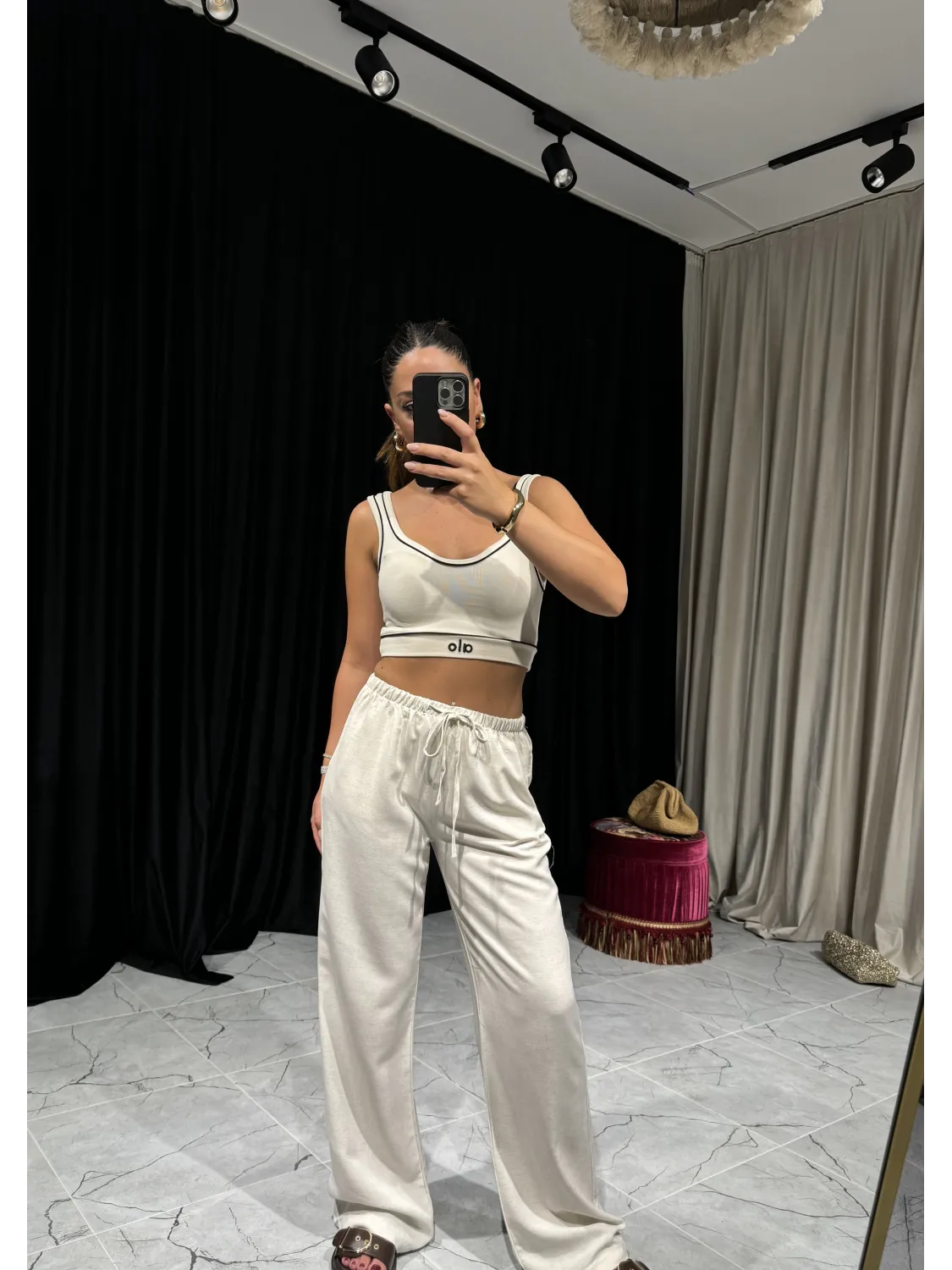 Natural Renk Keten Pantolon