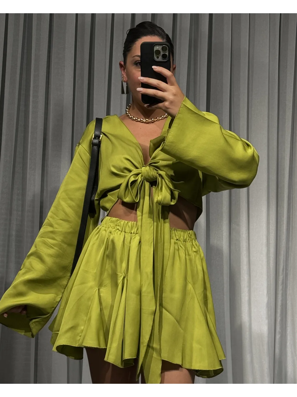 Yeşil Renk Etek Bluz Takım