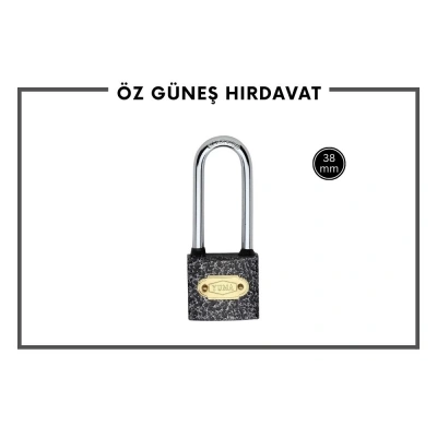 YUMA GRİ ASMA KİLİT UZUN 38MM YM 1038L