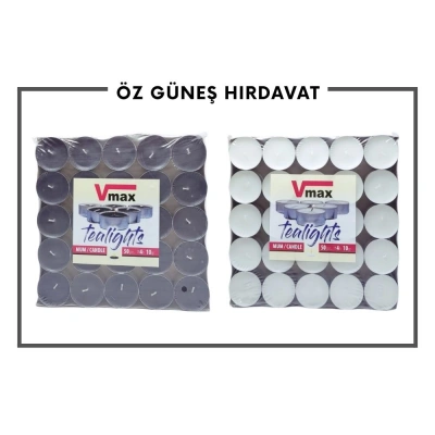 VMAX TEA LİGHT MUM 50Lİ YUVARLAK*24