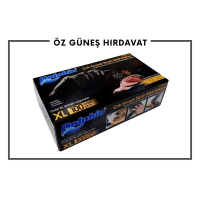 DOLPHIN SİYAH NİTRİL ELDİVEN XL*20