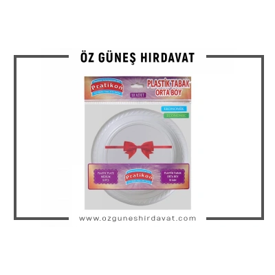 PRATİKON PLASTİK TABAK BÜYÜK 10LU*50