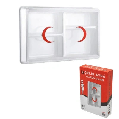 ÇELİK AYNA ECZA DOLABI KOD:158*10