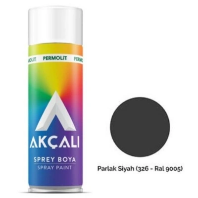 AKÇALI SPREY BOYA PARLAK SİYAH (326)*12