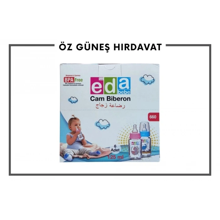 EDA BİBERON CAM 660 125 ML.*6