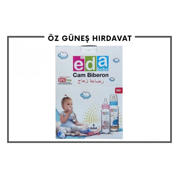 EDA BİBERON CAM 680 225 ML.*6