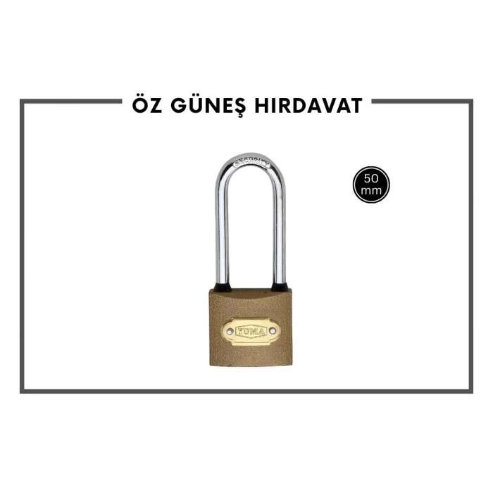 YUMA SARI ASMA KİLİT UZUN 50MM YM 1050BL