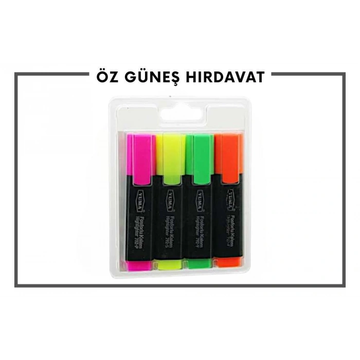 YUMA FOSFORLU 4 LÜ KALEM YM-792-4