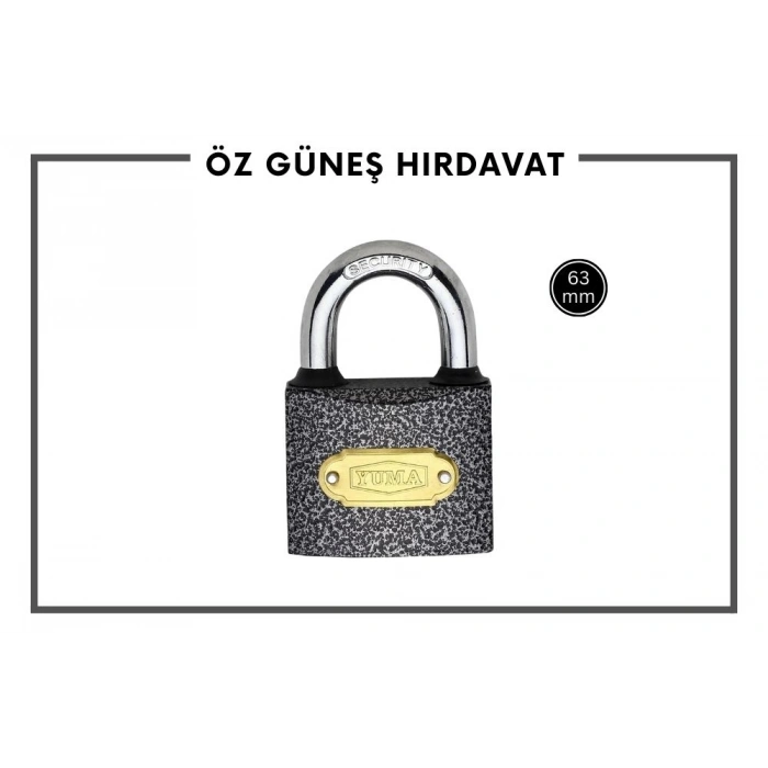 YUMA GRİ ASMA KİLİT 63MM YM 1063