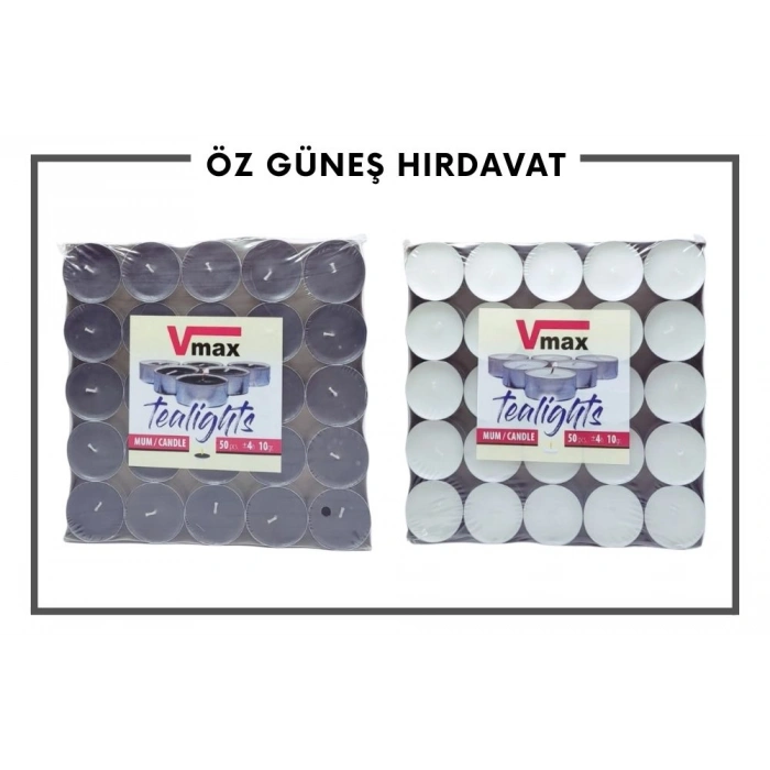 VMAX TEA LİGHT MUM 50Lİ YUVARLAK*24