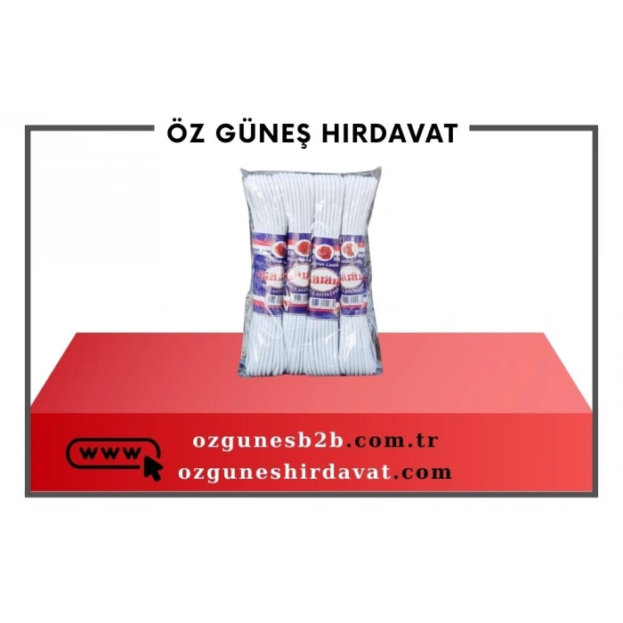 GÜLÜM YUVARLAK LASTİK 10 MT BEYAZ*500