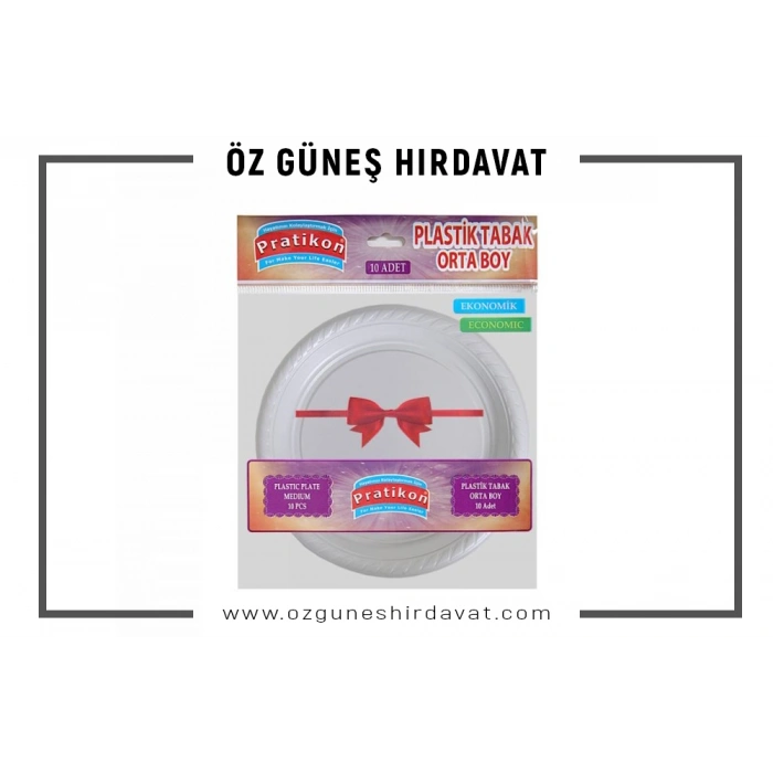 PRATİKON PLASTİK TABAK BÜYÜK 10LU*50