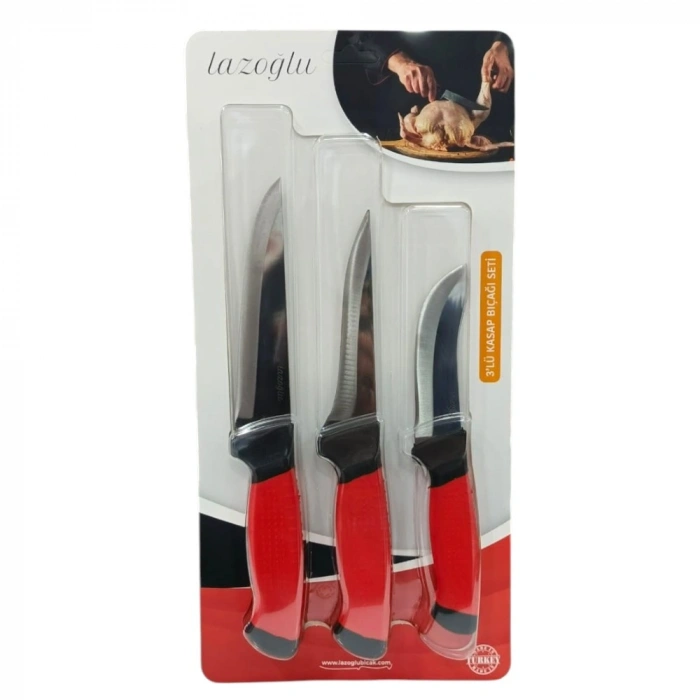 LAZOĞLU KASAP BIÇAK 3LÜ SET