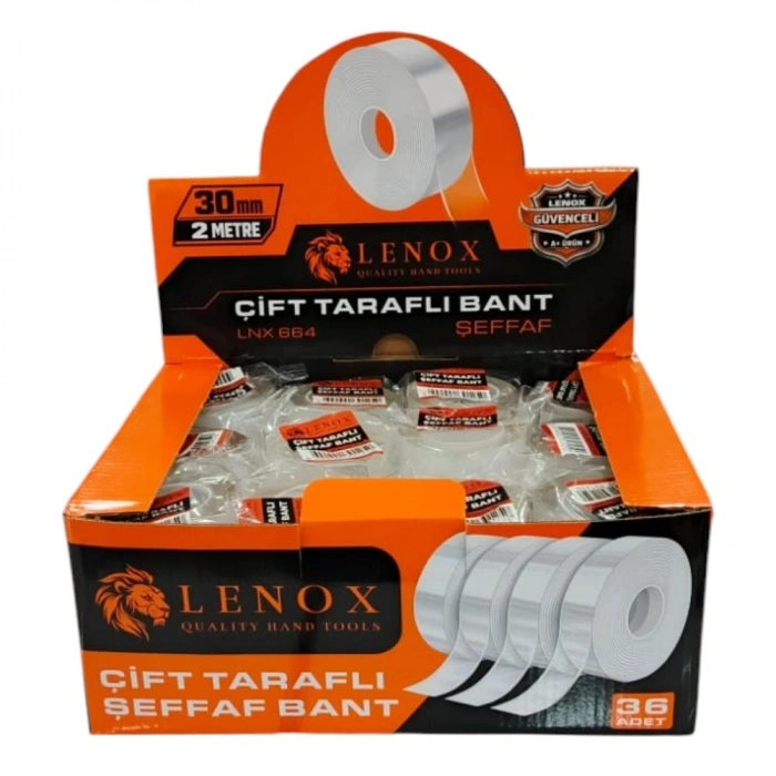 LENOX ÇİFT TARAFLI ŞEFFAF BANT 300MM-2MT 664