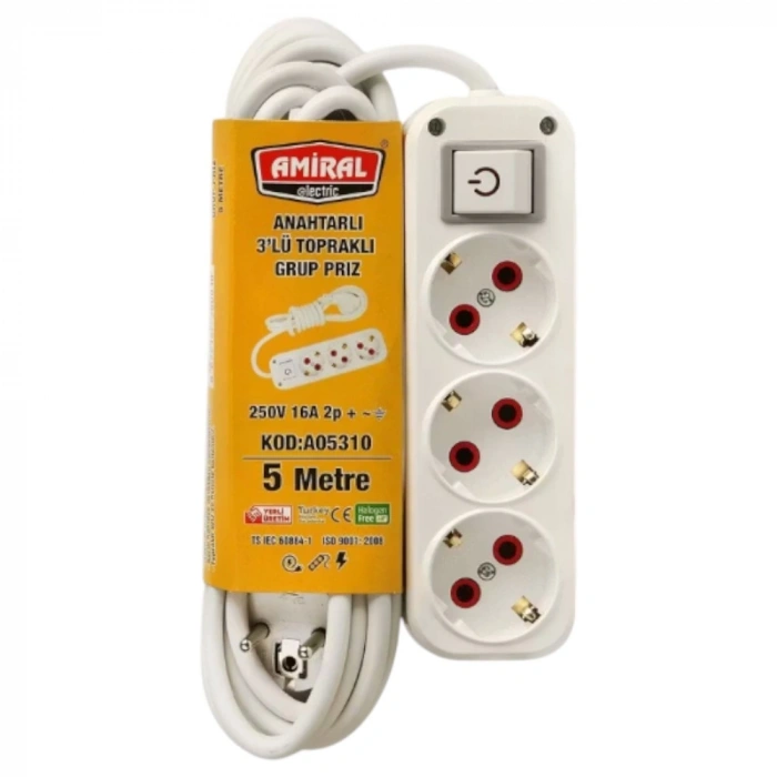 AMİRAL.GRUP PİRİZ ANAHTARLI 5MT*40