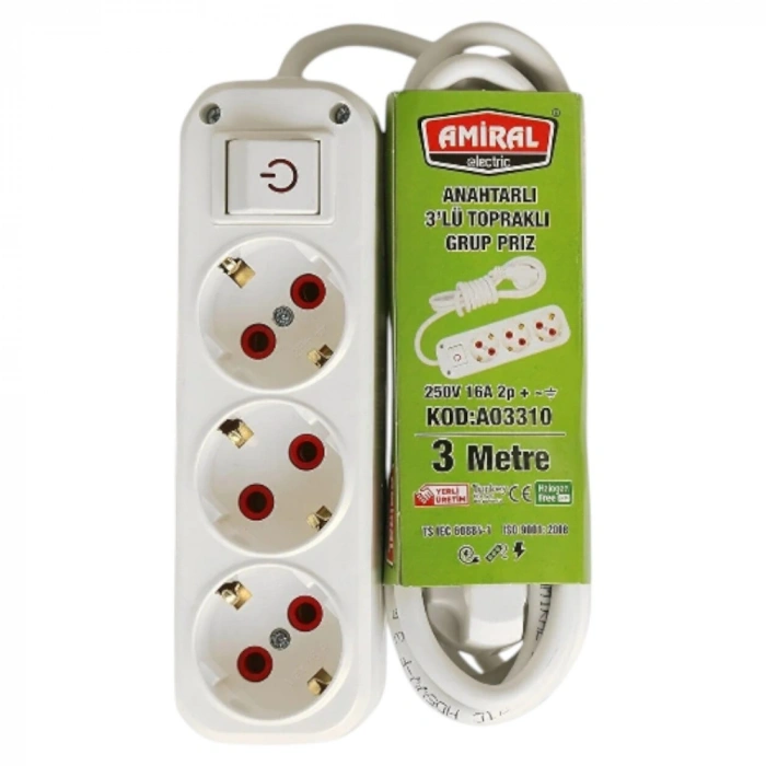 AMİRAL.GRUP PİRİZ ANAHTARLI 3MT*40