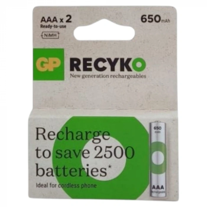 GP ŞARZLI İNCE PİL 650 mAh (2 ADET)