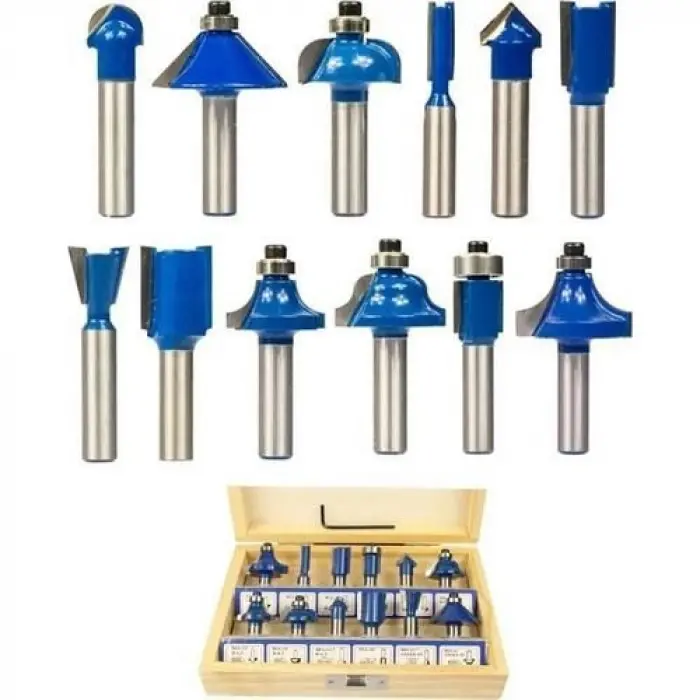 03039 8 mm 12 Parça Ahşap Freze Uç Seti