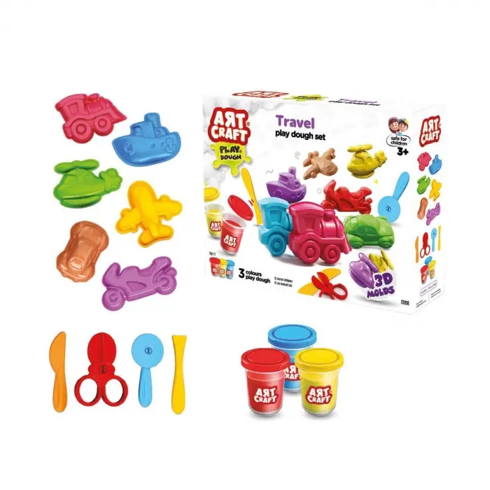 03998 Art Craft Seyahat Araçları Hamur Set 168 Gr -Fent