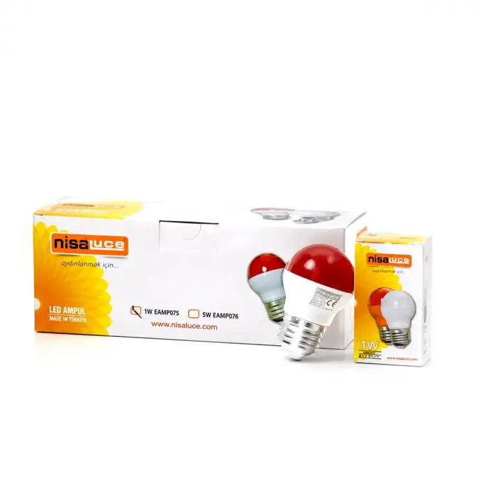 10 Adet 1w E27 Kırmızı Yuvarlak Gece Lambası Led Ampul Eamp-075 Bx40