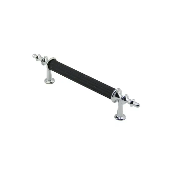 10 Adet Krom - Siyah Boru Kulp 9.6cm Bx40