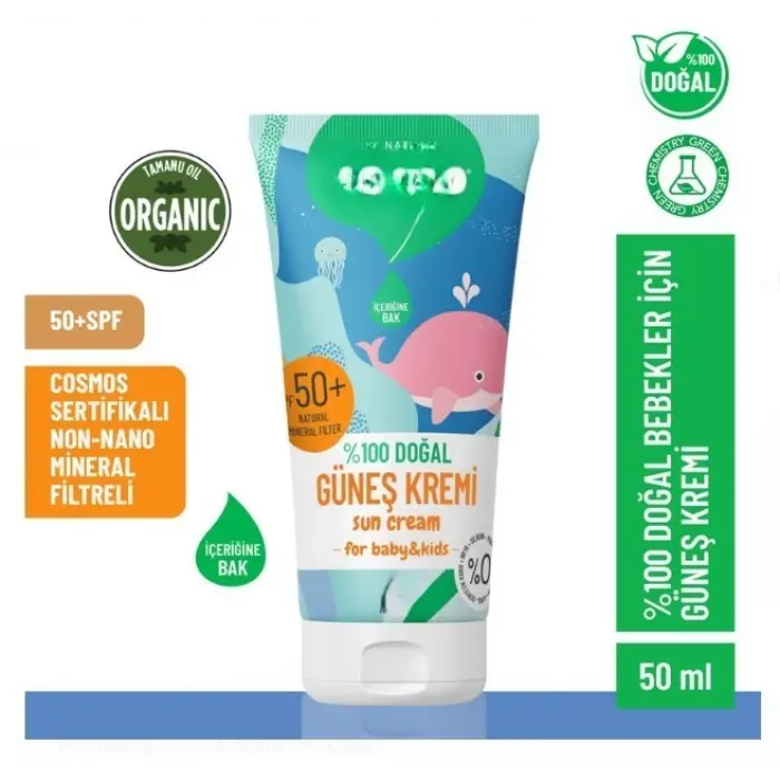 %100 Doğal Bebekler İçin Güneş Kremi 50 ml