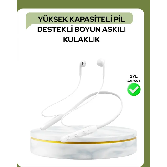 100 Saat Pil Ömrü Boyun Askılı Bluetooth Kablosuz Kulaklık