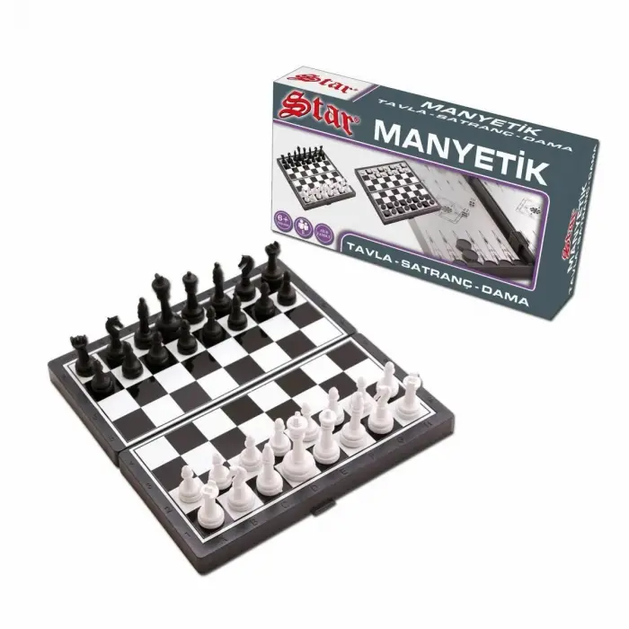 1050170 Manyetik Satranç-Tavla 2si 1 Arada Küçük Boy