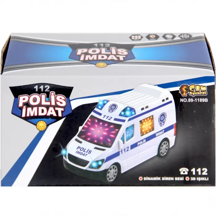 112 Polis İmdat 3D Işıklı Sesli Polis Aracı
