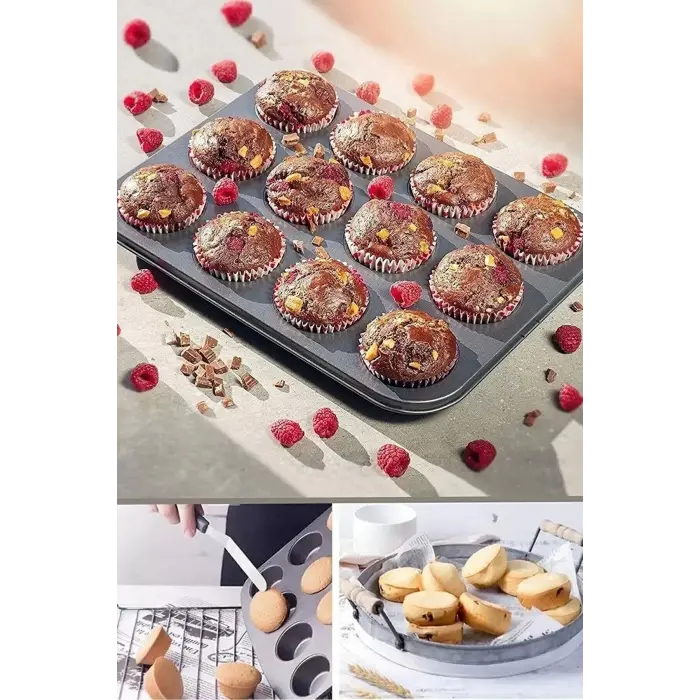 12li Yanmaz Yapışmaz Muffin Kek Kalıbı
