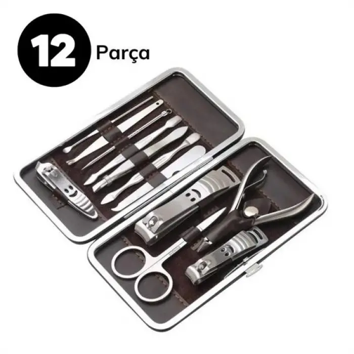 12 Parça Çanta Tipi Manikür Pedikür Tırnak Bakım Seti Bx40