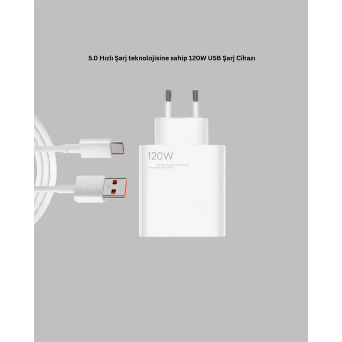 120 Watt Hızlı Şarj Adaptörü Samsung S20 S21 S22 S23 Uyumlu