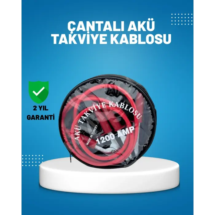 1200 Amper Akü Takviye Kablosu 2 Metre İzoleli Bakır Uçlu