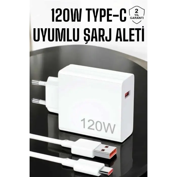 120W Şarj Aleti Type-C Uyumlu Turbo Şarj Aleti Yeni Nesil