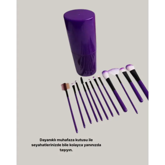 12’li Profesyonel Makyaj Fırça Seti Ultra Yumuşak Sentetik Kıllı