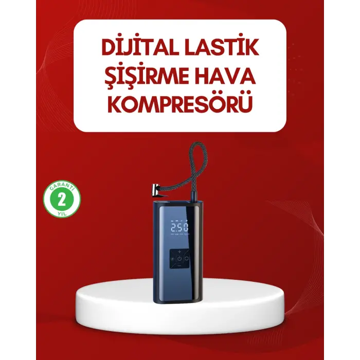 12V Uyumlu Çok İşlevli Akıllı Araç Lastik Pompası