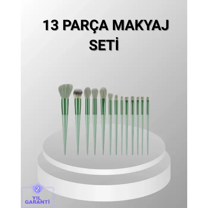13 Parça Makyaj Fırça Seti – Ergonomik Dökülme Yapmayan Taşınabilir