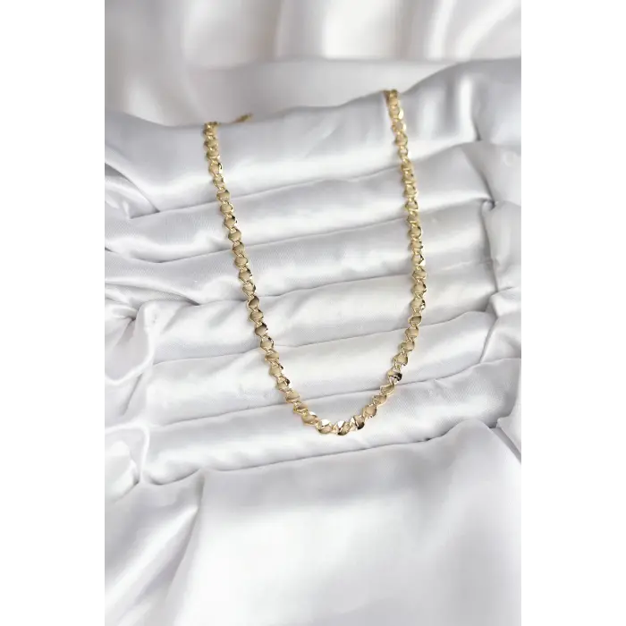 14K Gold Renk Kaplama Zincir Model CM Kadın Kolye 5886