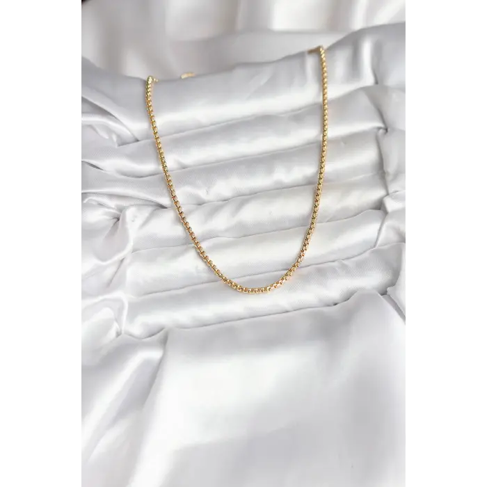 14K Gold Renk Kaplama Zincir Model CM Kadın Kolye 5886