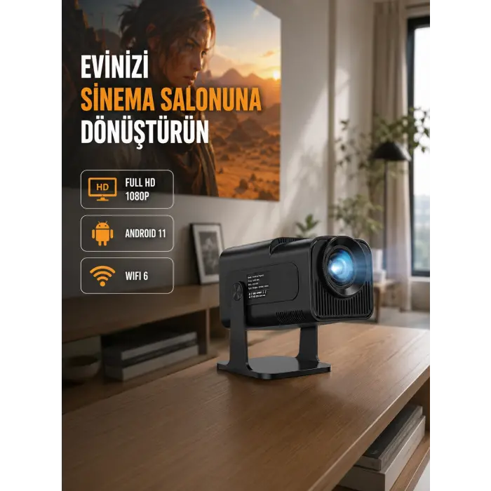 1.5 KG Ağırlığında, 4500 Retro Oyunlu Multimedya Projektör Yeni Nesil