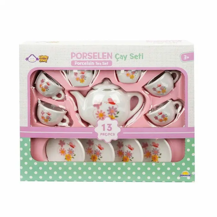 1501 Oyuncak Porselen Çay Seti 13 Parça - Stokta Olan Model Gönderilir