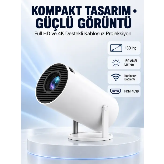 160 ANSI Lümen Parlaklığa Sahip Geniş Ekran Projeksiyon
